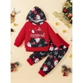 thumbnail image 2 of Qiylii 2 Pieces Kids Girls Boys Christmas Clothes Set, Cartoon Patterns Long Sleeve Hooded Tops Sweatshirt with Pocket+ Long Pants, 1-4 Years, 2 of 9