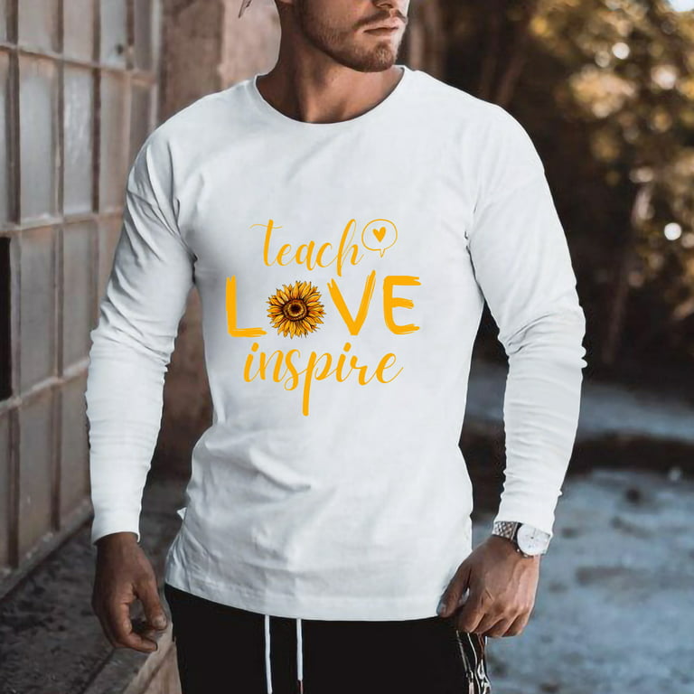 Men's Printed Crew Neck Sweatshirt for Men (White)