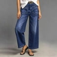 thumbnail image 2 of SAWOBUUN Women Wide Leg Jeans Straight Leg Stretchy Jeans High Waisted Loose Fit Denim Pants with Pockets, 2 of 8