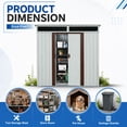 thumbnail image 6 of CarButler 6x5ft Metal Outdoor Storage Shed with Transparent Plate and Lockable Sliding Doors for Garden Backyard Patio White, 6 of 8