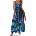 thumbnail image 1 of Vestido sin mangas iridiscente de pavo real Vestidos de fiesta para mujer Vestido de noche de estilo coreano para mujer, 1 of 7
