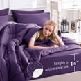 thumbnail image 5 of Queen Comforter Set, Navy 7 Pieces Bed in a Bag All Season Bedding, with Stitch Quilted Comforter Flat Sheet Fitted Sheet Pillowcases, 5 of 9
