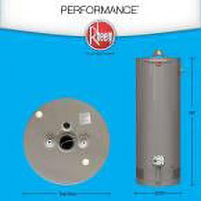 Rheem XG50T06EC38U1 50 gal 38K BTU Natural Gas Power Vent Tall Water Heater  - Walmart.com