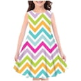 thumbnail image 3 of SROBPTY Girls Dress Print Crew Neck Sleeveless Mid-Length Summer Sundress for 4-14 Years, 3 of 4