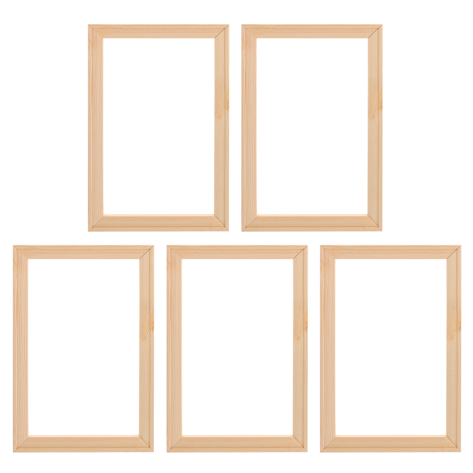 NUOLUX 5Pcs Wooden Empty Photo Frames L Shape Picture Painting Inner