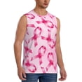 thumbnail image 2 of Balery Breast Cancer Ribbons Awareness Men's Sleeveless Muscle Shirts Workout Tank Top, Moisture Wicking, Odor Protection-X-Large, 2 of 8