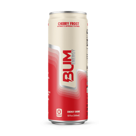 Bum Energy Cherry Frost Energy Drink, 112 mg Natural Caffeine, 12 fl oz