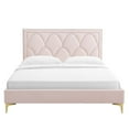 thumbnail image 6 of Modway Kendall Performance Velvet Queen Bed in Pink, 6 of 10