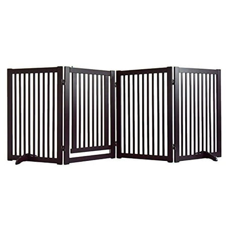 Welland 88 Freestanding Configurable Folding Wood Pet Gate With Welland 88 Freestanding Configurable Folding Wood Pet Gate With Door Espresso