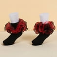 thumbnail image 2 of mgoYE White Ruffle Socks Baby Lace Socks Girls' Ruffle Socks for Newborn Infants Princess Lace Cotton(Black,0-6 Months), 2 of 9