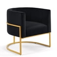 thumbnail image 3 of Mid-Century Living Room Lounge Chair, Upholstered with Gold Metal Frame and Curved Backrest, 3 of 23
