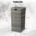 thumbnail image 7 of VINGLI Wicker Patio Trash Can, 27 Gallon Rattan Trash Can with Removable Lid, Outdoor Wicker Waste Basket, Wast Container (Grey), 7 of 7