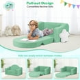 thumbnail image 3 of babyeap Kids Sofa,2-in-1 Soft Toddler Couch Fold Out,Toddler Chair Baby Convertible Couch for Girls and Boys,Green, 3 of 9