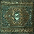 thumbnail image 1 of Ahgly Company Indoor Square Persian Turquoise Blue Traditional Area Rugs, 7' Square, 1 of 4