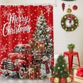 thumbnail image 5 of Small Stall Shower Curtain 36x78 Inch Narrow Half Size Red Truck Christmas Bath Curtains Bathroom Decor, Xmas Tree Snowman Snowflake Waterproof Fabric Shower Curtain Set with Hooks 36 Inch, 5 of 8