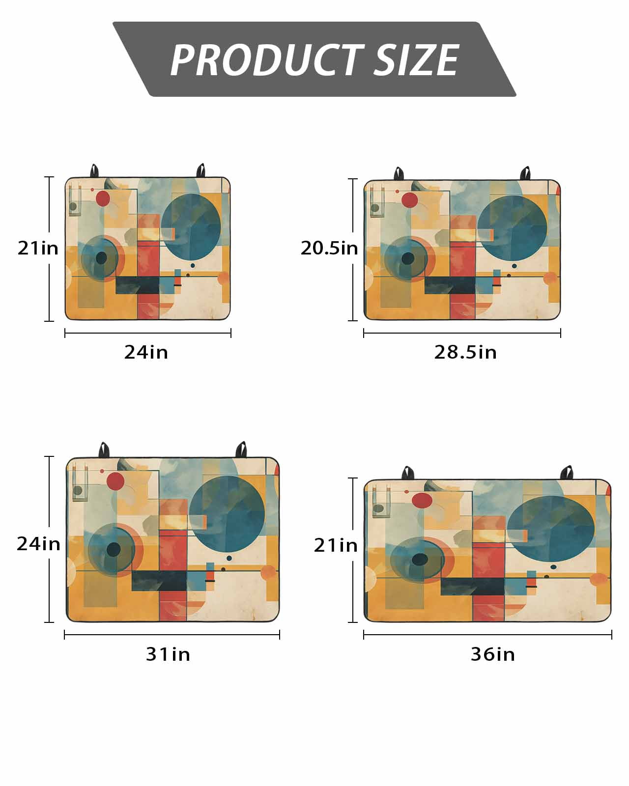 Stove Top Covers for Electric Stove, Blue Yellow Geometric Glass Stovetop Cover Protector, Vintage Oil Painting Abstract Art Induction Cooktop Protector Oven Mat for Kitchen Countertop 24"x21"