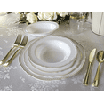 thumbnail image 3 of " OCCASIONS " 120 Plates Pack,(60 Guests) Heavyweight Premium Wedding Party Disposable Plastic Plates Set -60 x 10.25'' Dinner + 60 x 7.5'' Salad / Dessert (Rochelle White and Gold), 3 of 4