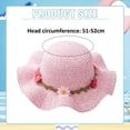 thumbnail image 2 of 51-52 cm circunferencia del sombrero sombrero de verano para niños sombrero de paja de flores sombrero de lavabo grande sombrero de paja protector solar para playa, 2 of 5