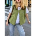 thumbnail image 4 of Womens Fleece Sleeveless Jacket Warm Outerwear with Pockets Green L, 4 of 8