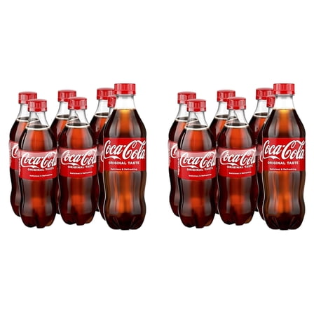 Coca-Cola Soda Soft Drink, 16.9 fl oz Bottles, 12 Pack