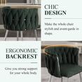 thumbnail image 4 of Modern Hand Weaving Dining Chairs Set of 2, Boucle Upholstered Vanity Chairs with Silver Legs, Side Chairs with Armrest, Accent Chair for Dining Room, and Cafe (Emerald, Set of 2), 4 of 14