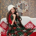 thumbnail image 5 of 51 x 59 Inches Christmas Red Plaid Fleece Blanket Christmas Holiday Throw Blanket with Snowflakes Xmas Flannel Throw Blanket Rustic Buffalo Plaid Blanket for Bed Couch Decor (Red Green), 5 of 6