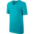 thumbnail image 1 of Nike V-Neck Embroided Swoosh Men's T-Shirt Light Blue/Black 725237-418 (Size L), 1 of 2