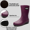 thumbnail image 3 of AUXDIQ Wellington Boots Women Mid-calf Wellies Waterproof Rain Boots Outdoor Garden Shoes, 3 of 6