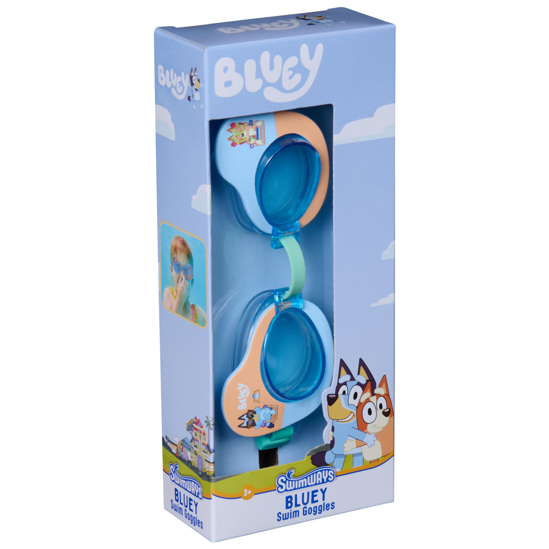 (2 pack) Swimways Bluey Swim Goggles, Bluey Water Toys, Pool Accessories for Kids Aged 3 & Up