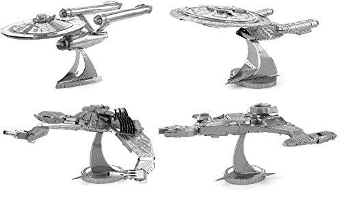 Star Trek Set of 2 Klingon VorCha Class & Klingon Bird-of-Prey Metal Earth 3D Model Kits 