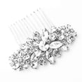 thumbnail image 3 of Crystal Wedding Hair Comb Rhinestone Bridal Side Hair Comb Hair Pin Flordal Headpiece Hair Jewelry Silver color Hapibuy, 3 of 4
