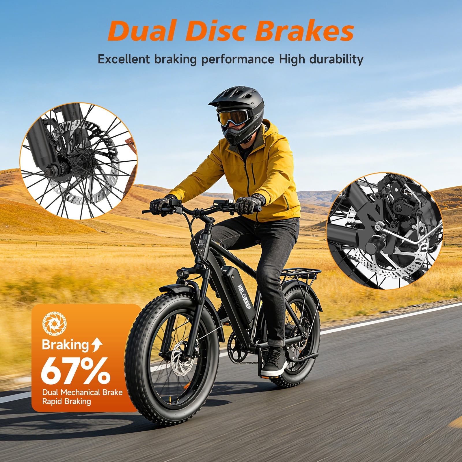 Large Frame Electric Bike for Adults - 26" Ebike, 48V 15.6AH UL 2849 Battery, 28MPH, Front Suspension, Adjustable Seat, 330lbs Capacity, Black