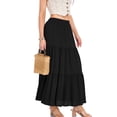 thumbnail image 7 of BRGZLK Women's Midi Skirt Long Skirt Solid Color Cotton Boho Maxi High Waist Flowy Tiered A-Line Skirt 2026 Summer Beach Vacation Clothes with Pockets, 7 of 7