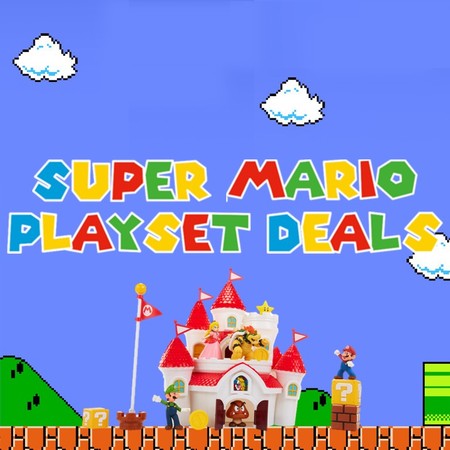 super mario deluxe mushroom kingdom castle playset