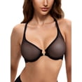 thumbnail image 4 of Wingslove Women's Front Closure Sheer See Through Bra Racerback Unlined Underwire Bras for Everyday, 4 of 6