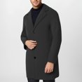 thumbnail image 2 of CharmCyan Men's Single Breasted Long Sleeve Wool Blend Overcoat Classic Notched Lapel Formal Business Outerwear Jacket Dark Gray 4XL, 2 of 2