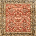 thumbnail image 1 of Ahgly Company Machine Washable Indoor Square Traditional Yellow Orange Area Rugs, 4' Square, 1 of 7