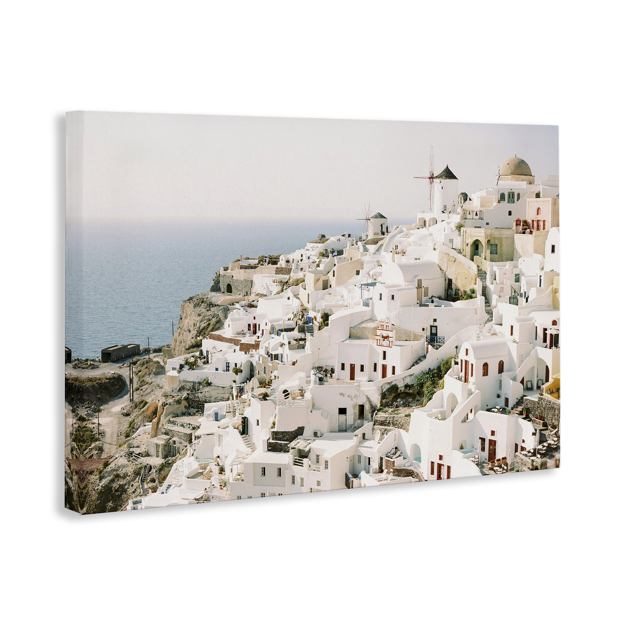 Stupell Industries European Seaside City Town & City Photography Gallery Wrapped Canvas Art Print Wall Art, 24 x 16
