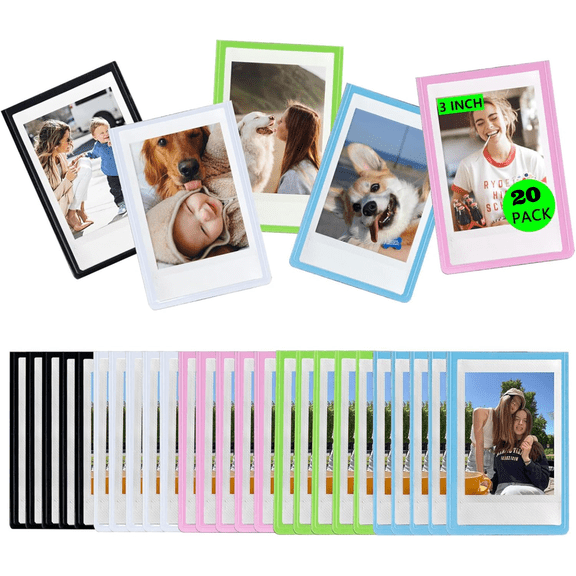 15pcs Mini Magnetic Picture Frame Refrigerator for Fujifilm Instax Mini Camera 2.13" x 3.4" Films, 2 x 3 Magnetic Frames for Refrigerator with Transparent Cover