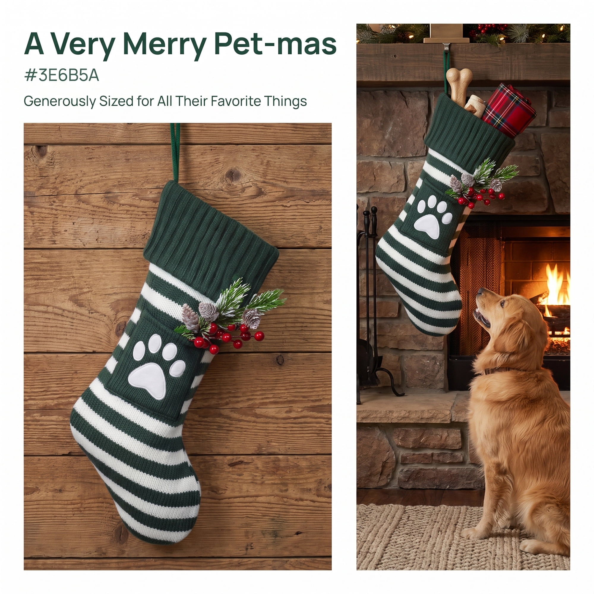 Unique Bargains Festive Christmas Stockings Luxury Cozy Lounge Accents Green 18"