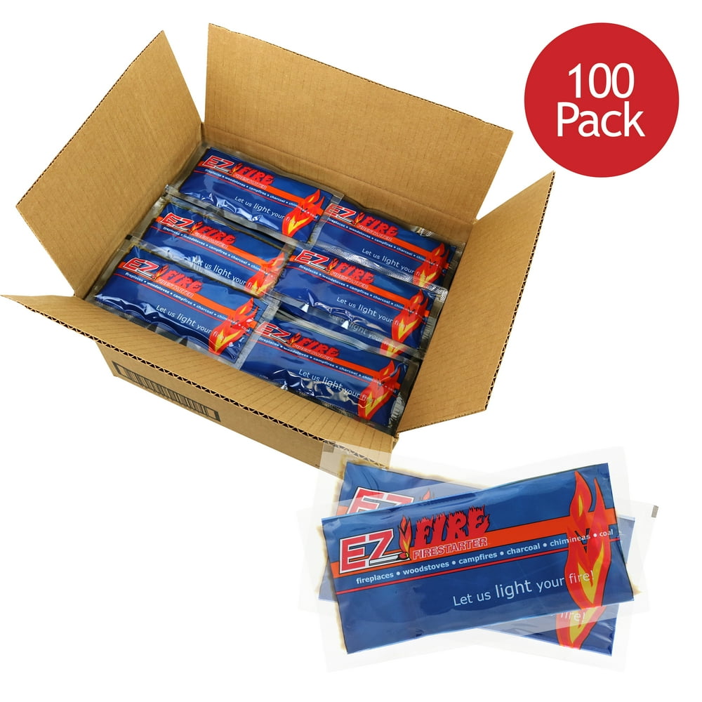 EZ Fire Firestarter Gel Packets (100 Pack) Great for Camp Fires