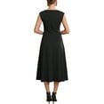 thumbnail image 3 of INSPIRE CHIC Women's Formal Dress Cap Sleeve Cut Out Front Flared A-Line Cocktail Dresses L Black, 3 of 5