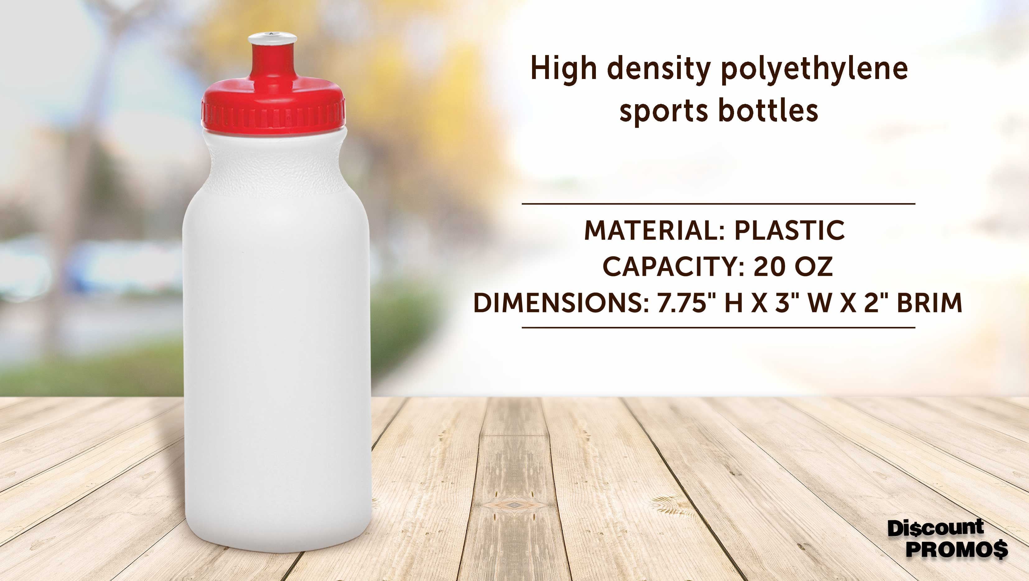 White Water Bottles with Push Cap, 10 pack, 20 oz, Reusable BPA FREE Squeezable Bottles in Bulk, White Red