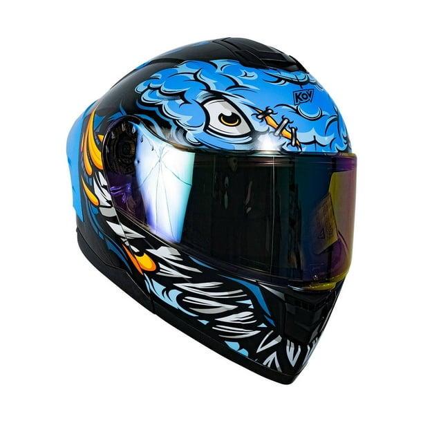 Casco Abatible Para Moto Kov Brainy Azul Negro Talla XXL KOV Brainy Walmart en linea