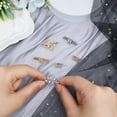 thumbnail image 3 of 3 Styles 2 Colors Watch Band Charm Alloy Watch Band Series Decorative Ring Loops Rhinestones Watch Strap Charms Platinum Light Gold Butterfly and Flower Slide Accessories DIY, 3 of 6