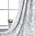 thumbnail image 2 of DriftAway Tree Branch Botanical Pattern Painting Blackout Room Darkening Thermal Insulated Grommet Lined Window Curtains 2 Panels 2 Layers, 52" x 72" Gray, 2 of 7