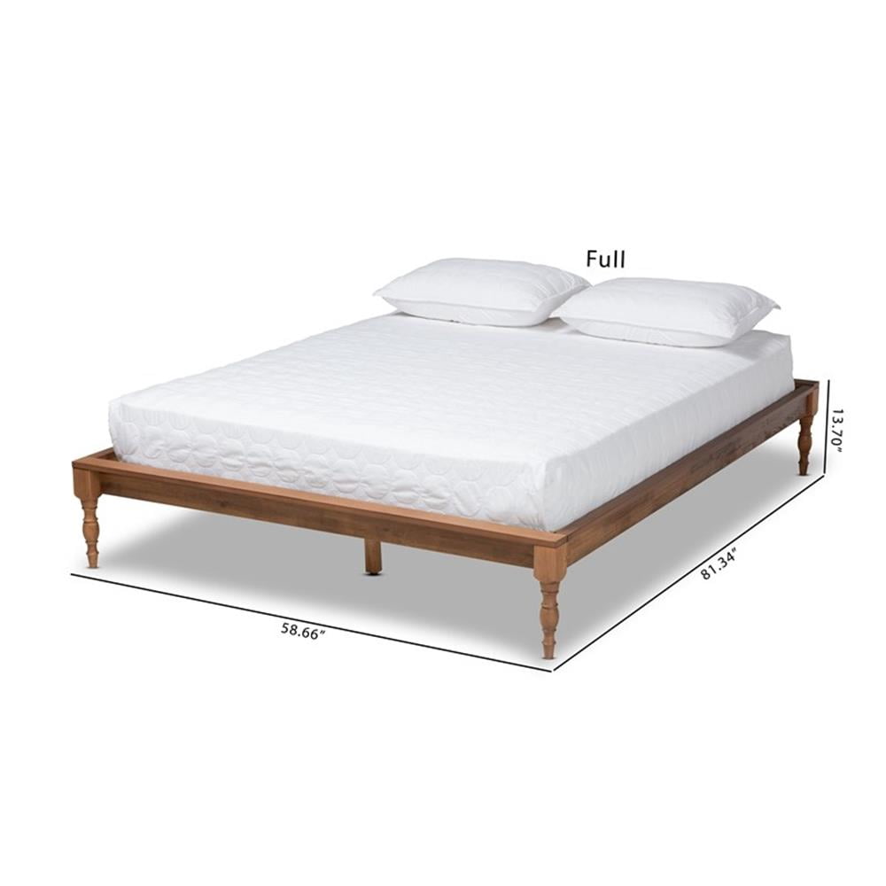 Pemberly Row Modern King Size Ash Brown Finished Wood Bed Frame