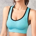 thumbnail image 2 of Baqcunre Strappy Padded Medium Support Solid Color Soft and Comfortable Yoga Bra Womens Clothes Bras for Women Sports Bra Bralettes for Women,Blue,3Xl, 2 of 6