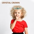 thumbnail image 2 of Tiara de cristal real, corona nupcial, tocado, accesorio para el cabello de novia (base plateada, verde), 2 of 8