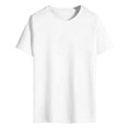 thumbnail image 3 of Camiseta de manga corta para hombre con cuello redondo y estampado de letras holgada informal de verano, 3 of 8
